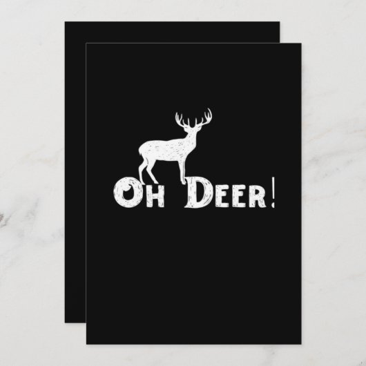 Cartes Pour Fêtes Annuelles Oh Deer Clean Graphic Style (Devant / Derrière)
