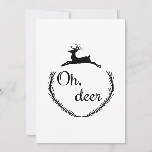 Cartes Pour Fêtes Annuelles Oh Deer Funny Style Design (Devant)