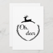 Cartes Pour Fêtes Annuelles Oh Deer Funny Style Design (Devant / Derrière)