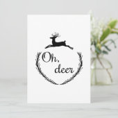Cartes Pour Fêtes Annuelles Oh Deer Funny Style Design (Debout devant)