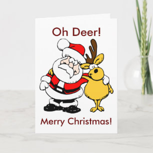 Cartes Pour Fêtes Annuelles Oh Deer Joyeux Noël Père Noël Reindeer Pals BFF