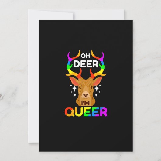 Cartes Pour Fêtes Annuelles Oh Deer Queer Creative Modern Style (Devant)