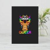 Cartes Pour Fêtes Annuelles Oh Deer Queer Creative Modern Style (Debout devant)