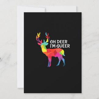 Cartes Pour Fêtes Annuelles Oh Deer Queer Funny Pun LGBT Pride Design