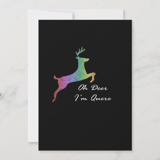 Cartes Pour Fêtes Annuelles Oh Deer Queer Funny Pun LGBT PridFlat Holiday Card (Devant)