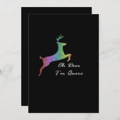 Cartes Pour Fêtes Annuelles Oh Deer Queer Funny Pun LGBT PridFlat Holiday Card (Devant / Derrière)