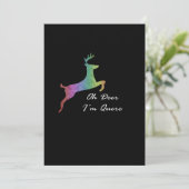 Cartes Pour Fêtes Annuelles Oh Deer Queer Funny Pun LGBT PridFlat Holiday Card (Debout devant)