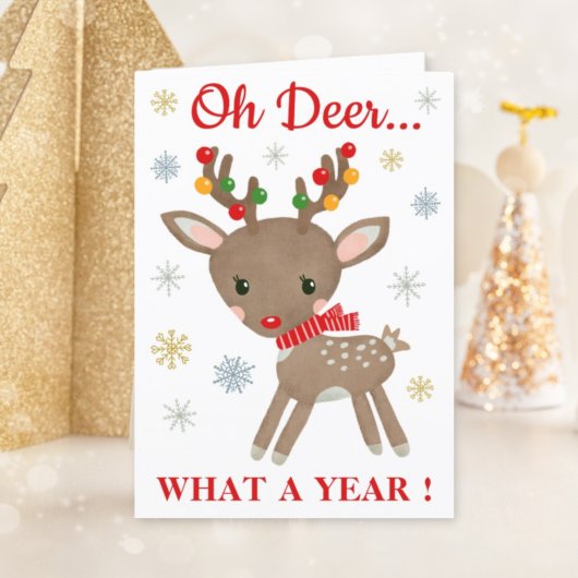 Cartes Pour Fêtes Annuelles Oh Deer Quel An Reinder Noël