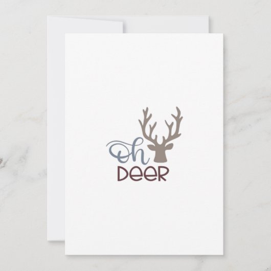 Cartes Pour Fêtes Annuelles Oh Deer Retro Classic Design Flat Holiday Card (Devant)