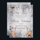 Cartes Pour Fêtes Annuelles Oh Deer Rustic Winter Floral Joyeux Noël<br><div class="desc">Sweet "Oh Deer" thème "Joyeux Noël" d'hiver baies florales d'aquarelle et design feuille avec deux mignons petits cerfs regardant vos détails de salutation de chaque côté.</div>