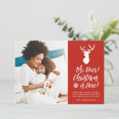 Cartes Pour Fêtes Annuelles Oh, Deer ! Une photo | Plaid vert (Debout devant)