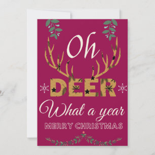 Cartes Pour Fêtes Annuelles Oh deer what a year Merry Christmas