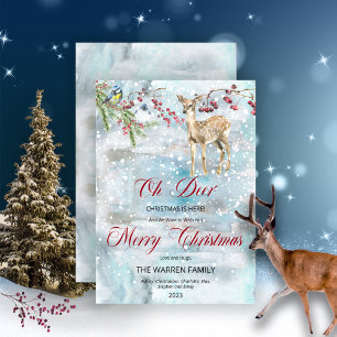 Cartes Pour Fêtes Annuelles Oh Deer Woodland Animaux hiver Joyeux Noël
