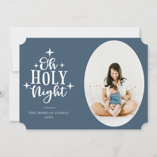 Cartes Pour Fêtes Annuelles Oh Holy Night Blue Photo (Devant)