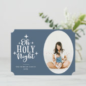 Cartes Pour Fêtes Annuelles Oh Holy Night Blue Photo (Debout devant)