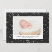 Cartes Pour Fêtes Annuelles Oh Holy Night Script Rustique Chalkboard Photo (Dos)