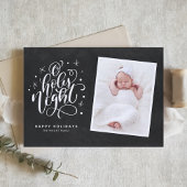 Cartes Pour Fêtes Annuelles Oh Holy Night Script Rustique Chalkboard Photo