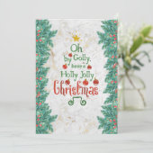 Cartes Pour Fêtes Annuelles Oh Par Golly Holly Jolly (Debout devant)