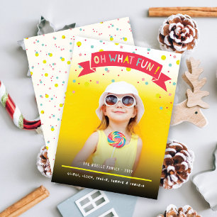 Cartes Pour Fêtes Annuelles Oh Quel Amusant Bannière Colorful Confetti Points 