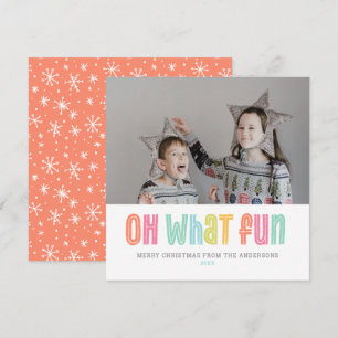 Cartes Pour Fêtes Annuelles Oh Quel Amusant Coloré Carré photo unique Noël