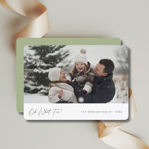 Cartes Pour Fêtes Annuelles Oh Quel Amusant Noël Famille Bébé Photo Sage Olive