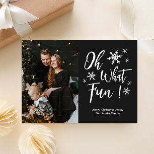 Cartes Pour Fêtes Annuelles Oh Quel Amusant Noir Calligraphie Snowflakes Photo
