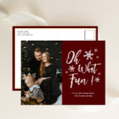 Cartes Pour Fêtes Annuelles Oh Quel Amusant Rouge Calligraphie Snowflakes Phot