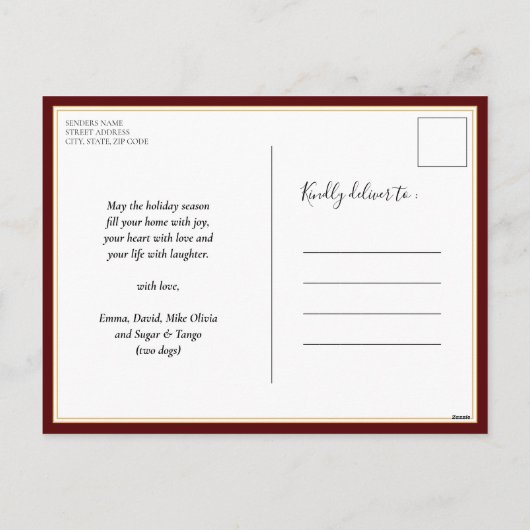 Cartes Pour Fêtes Annuelles Oh Quel Amusant Rouge Calligraphie Snowflakes Phot (Dos)