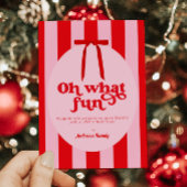 Cartes Pour Fêtes Annuelles Oh quel amusant rouge rose rétro