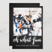 Cartes Pour Fêtes Annuelles Oh quel amusant script Noël | Tableau | Photo (Devant / Derrière)