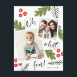 Cartes Pour Fêtes Annuelles Oh Quel Amusant Snapshot Berry Multi-Photo<br><div class="desc">Cette carte postale de vacances de 2 photos est lumineuse,  colorée et festive,  avec des botaniques de vacances emblématiques mais avec un look et une atmosphère modernes. Cette conception fait partie d'une collection. Visitez la collection pour voir plus comme ceci.</div>