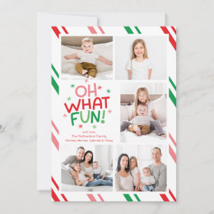 Cartes Pour Fêtes Annuelles Oh Quelle Amusement Cinq Photo Noël Coloré