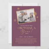 Cartes Pour Fêtes Annuelles Oh quelle année ! Année d'évaluation Gold & Plum 1 (Devant)