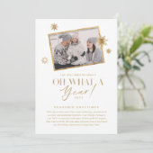 Cartes Pour Fêtes Annuelles Oh quelle année ! Année d'évaluation Gold White 1 (Debout devant)