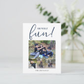 Cartes Pour Fêtes Annuelles Oh Quelle Joie 5 Collage Photo Noël Bleu Marine Ch (Debout devant)