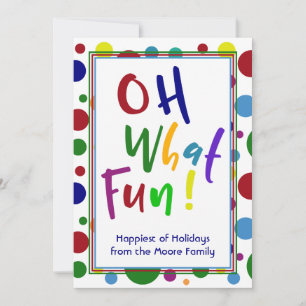 Cartes Pour Fêtes Annuelles Oh Quelle Joie ! avec des lettres et des cercles c