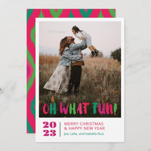 Cartes Pour Fêtes Annuelles Oh Qu'est-ce que c'est amusant (Devant / Derrière)