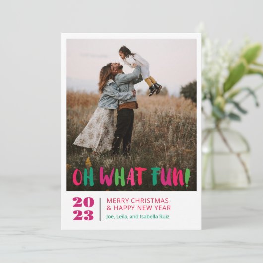 Cartes Pour Fêtes Annuelles Oh Qu'est-ce que c'est amusant (Debout devant)