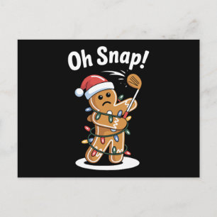Cartes Pour Fêtes Annuelles Oh Snap Noël Homme en pain d'épice Lumières Chapea