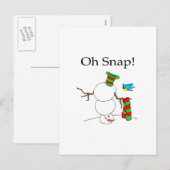 Cartes Pour Fêtes Annuelles Oh Snap! (UD Snowman) (Devant / Derrière)