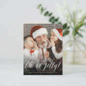 Cartes Pour Fêtes Annuelles Oh So Jolly Simple Script Modern Christmas Photo (Debout devant)