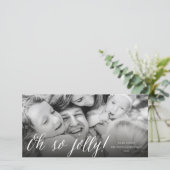 Cartes Pour Fêtes Annuelles Oh So Jolly Simple Script Modern Photo de Noël (Debout devant)