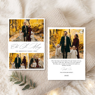 Cartes Pour Fêtes Annuelles Oh So Joyeux Script Automne Famille 3 Photo