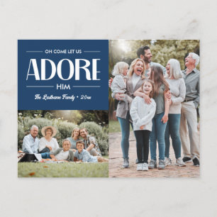 Cartes Pour Fêtes Annuelles Oh Viens Laissez-Nous L'Adorer BLUE Christian 2 Ph