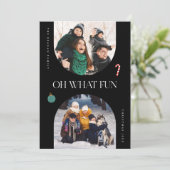 Cartes Pour Fêtes Annuelles Oh What Fun Black Arch Frame 3 Photo (Debout devant)