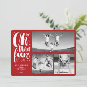 Cartes Pour Fêtes Annuelles Oh What Fun Brush Script Étoiles Brillantes 3 Phot (Debout devant)