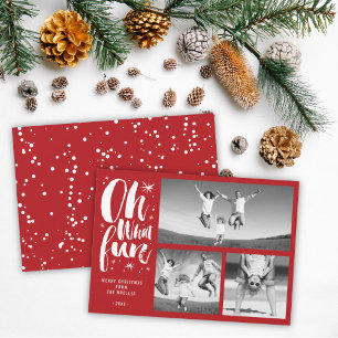 Cartes Pour Fêtes Annuelles Oh What Fun Brush Script Étoiles Brillantes 3 Phot