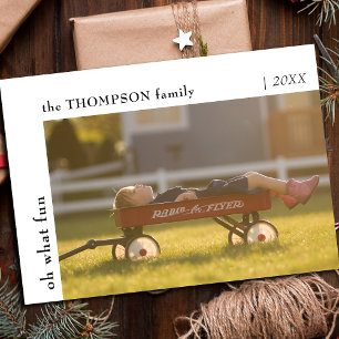 Cartes Pour Fêtes Annuelles Oh What Fun Minimal Christmas Fun Kids Photo