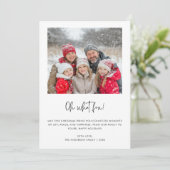 Cartes Pour Fêtes Annuelles Oh What Fun Noël Famille Bébé Photo Sage Green (Debout devant)