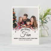 Cartes Pour Fêtes Annuelles Oh What Fun Photo Modern Christmas (Debout devant)